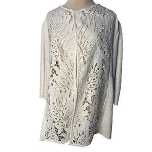 Travelers collection by Chicos 3P/US-LP16-18 White Cardigan Shacket Open Front 3